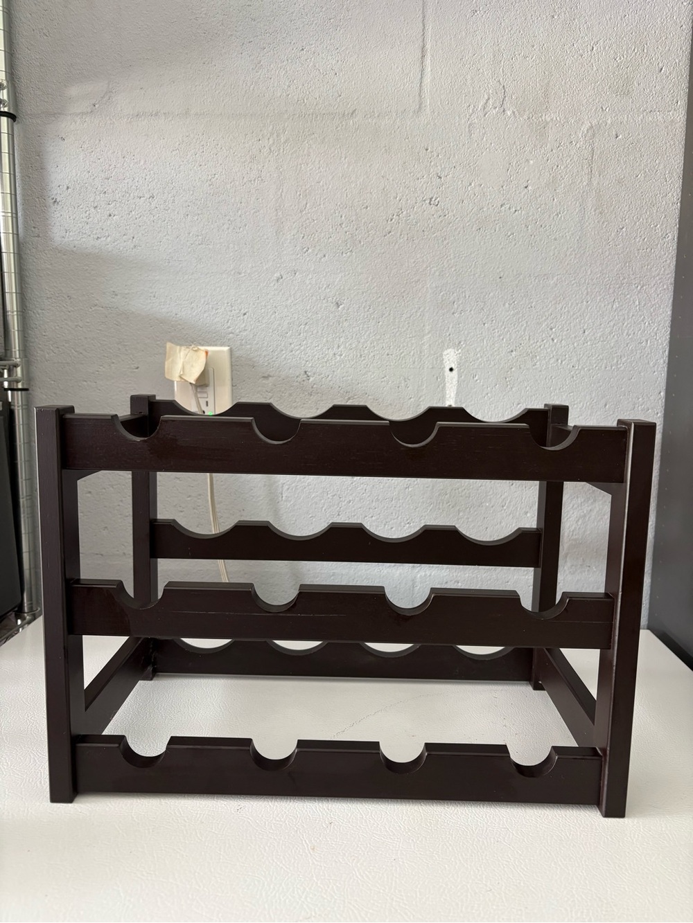 Dark brown 3-tier bamboo wine rack